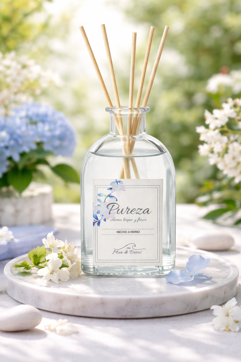 Ambientador mikado - PUREZA (+5 varillas de ratán incluidas)