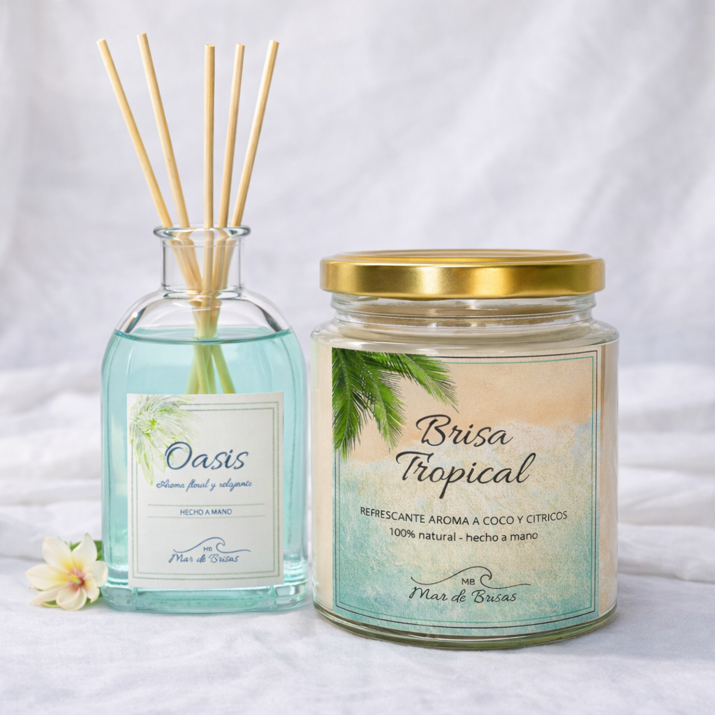 Pack 4 (Ambientador mikado + vela aromática)